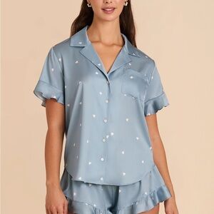 Birdy Grey Blue Heart Print Pajama Set